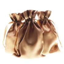 Sacos de presente Knitial Old Gold Satin 15,25 x 22,75 cm, pacote com 50