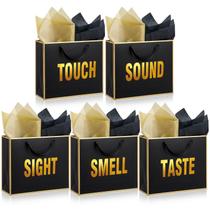 Sacos de presente Kolldenn 5 Senses for Him Her com alças de fita Sacos de presente Kolldenn 5 Senses for Him Her com alças de fita