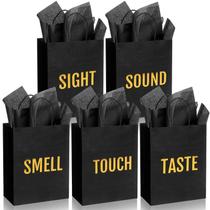 Sacos de presente Kolldenn 5 Senses for Him/Her com papel de seda preto Sacos de presente Kolldenn 5 Senses for Him/Her com papel de seda preto
