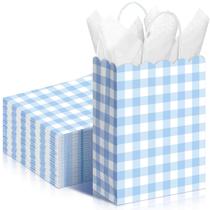 Sacos de presente Kolldenn Blue Gingham Party Supplies 24 unidades
