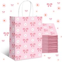 Sacos de presente Kolldenn Daisy Bow com alças 21x15x8 cm 16 unidades