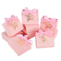 Sacos de presente KPOSIYA Small Thank You, pacote com 50 unidades, 11,5 x 4,5 x 10 cm, rosa