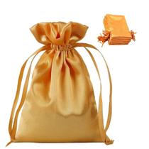 Sacos de presente KUPOO, pacote com 50, 10 x 15 cm, cetim, cordão dourado Sacos de presente KUPOO, pacote com 50, 10 x 15 cm, cetim, cordão dourado