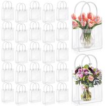 Sacos de presente LEIFIDE de plástico transparente PVC reutilizáveis 50 unidades 13x15x7cm