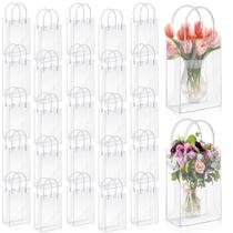 Sacos de presente LEIFIDE de plástico transparente PVC reutilizáveis 50 unidades (18 x 24 x 8 cm) Sacos de presente LEIFIDE de plástico transparente PVC reutilizáveis 50 unidades (18 x 24 x 8 cm)