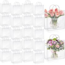 Sacos de presente LEIFIDE de plástico transparente PVC reutilizáveis 50 unidades (28x28x10cm)