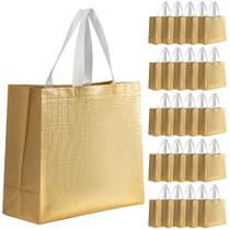 Sacos de presente LUCKIPLUS, pacote com 25, tecido não tecido reutilizável prateado Sacos de presente LUCKIPLUS, pacote com 25, tecido não tecido reutilizável prateado