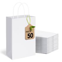 Sacos de presente MESHA White Paper 13,3 x 9,5 x 20,3 cm, pacote com 50