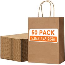 Sacos de presente METAPRINT Small Brown Kraft Paper, pacote com 50 Sacos de presente METAPRINT Small Brown Kraft Paper, pacote com 50