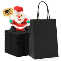 Sacos de presente METRONIC, pacote 100, 13,3 x 9,5 x 20,3 cm, pequenos Kraft pretos