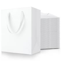 Sacos de presente MOXARYSU brancos com alças 20x13x25cm 50 unidades Sacos de presente MOXARYSU brancos com alças 20x13x25cm 50 unidades
