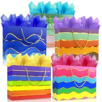 Sacos de presente MUMULULU 16x12x6cm com alça e papel de seda x5