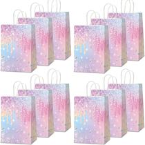 Sacos de presente Naozinebi Iridescent Diamond Glitter Birthday x12