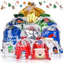 Sacos de Presente Natalinos Aottom com Cordão - Kit com 30 Unidades em Tamanhos Sortidos Sacos de Presente Natalinos Aottom com Cordão - Kit com 30 Unidades em Tamanhos Sortidos