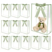 Sacos de presente naturais Sel com fita, 12 peças, 18x26x8 cm