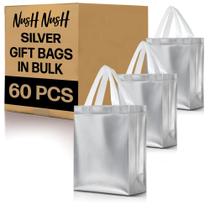 Sacos de presente Nush Nush Silver Reutilizáveis a granel 20x10x25 cm 60 unidades