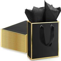 Sacos de presente: papel metálico Yeaqee com alça, pacote com 24 unidades, 23x18x8cm Sacos de presente: papel metálico Yeaqee com alça, pacote com 24 unidades, 23x18x8cm