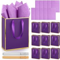 Sacos de presente: papel metálico Yeaqee com alças, tecido 23x18x8cm Sacos de presente: papel metálico Yeaqee com alças, tecido 23x18x8cm