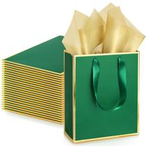 Sacos de presente, papel metálico Yeaqee, pacote com 24 unidades, 23x18x8cm com lenço Sacos de presente, papel metálico Yeaqee, pacote com 24 unidades, 23x18x8cm com lenço