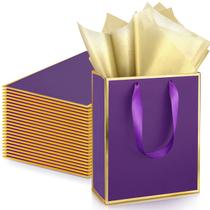 Sacos de presente, papel metálico Yeaqee, pacote com 24 unidades, 23x18x8cm com lenço Sacos de presente, papel metálico Yeaqee, pacote com 24 unidades, 23x18x8cm com lenço
