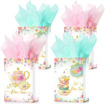 Sacos de presente para festas de chá TaoBary, 16 unidades com papel de seda floral Sacos de presente para festas de chá TaoBary, 16 unidades com papel de seda floral