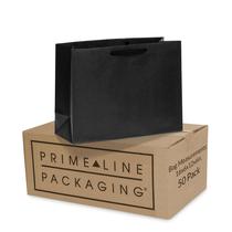 Sacos de presente Prime Line Packaging Black Kraft Paper 16x6x12cm Sacos de presente Prime Line Packaging Black Kraft Paper 16x6x12cm