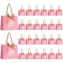 Sacos de presente QIELSER Thank You Pink Kraft Paper, pacote com 50 Sacos de presente QIELSER Thank You Pink Kraft Paper, pacote com 50