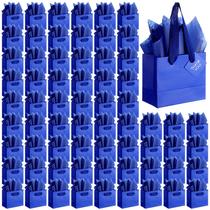 Sacos de presente Qilery 50 unidades em azul royal 10x6x12cm com etiquetas