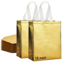 Sacos de presente RACETOP Gold, tamanho médio, 8x4x10 polegadas, 15 unidades Sacos de presente RACETOP Gold, tamanho médio, 8x4x10 polegadas, 15 unidades