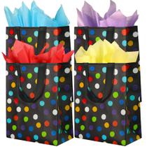 Sacos de presente reutilizáveis BLEWINDZ Black Medium com lenços x16