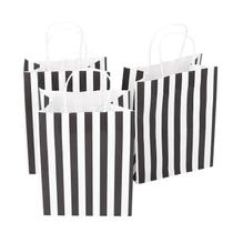 Sacos de presente Ronvir Medium Listrados em Preto e Branco, 50 unidades, 22x12x27cm