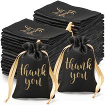 Sacos de presente Roowest Thank You Satin, 100 unidades para casamento, 10x15cm