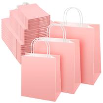 Sacos de presente Sabary Kraft Paper com alças, 75 unidades, 3 tamanhos, rosa Sacos de presente Sabary Kraft Paper com alças, 75 unidades, 3 tamanhos, rosa