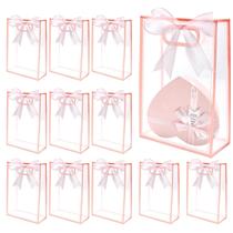 Sacos de presente Sel Natural 12 peças de plástico transparente 18x26x8 cm rosa