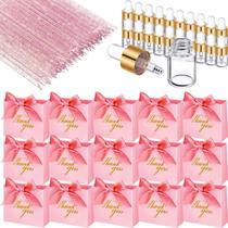 Sacos de presente SENY Junkin Mini Pink Thank You, pacote com 40 e acessórios