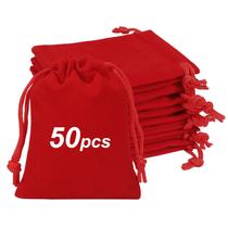 Sacos de presente Shintop 50 peças de veludo vermelho com cordão 8x10cm Sacos de presente Shintop 50 peças de veludo vermelho com cordão 8x10cm