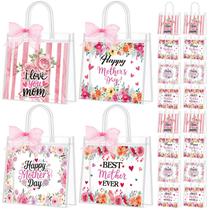Sacos de Presente ShinyLin 24 unidades Transparentes com Estampa Floral e Alças
