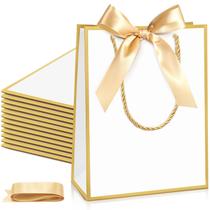Sacos de presente Silkfly, 12 peças, 23x18x8 cm com alças de fita