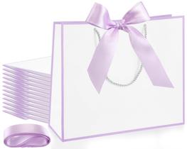 Sacos de presente Silkfly 12 peças de lavanda branca 30x25x10 cm