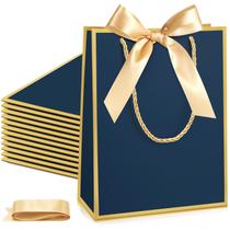Sacos de presente Silkfly Thank You com alça 23x18x8cm 12 peças em azul marinho