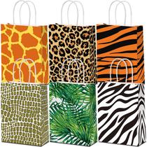Sacos de presente Spakon Animal Print Safari Jungle Party 24 unidades