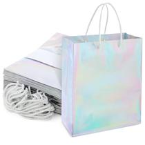 Sacos de presente Sparkle and Bash Holographic Silver, pacote com 24 Sacos de presente Sparkle and Bash Holographic Silver, pacote com 24