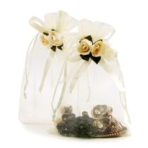 Sacos de presente SumDirect Rose Organza 10x15cm - 50 unidades amarelas Sacos de presente SumDirect Rose Organza 10x15cm - 50 unidades amarelas