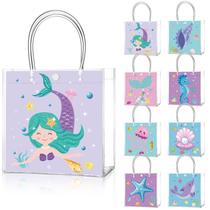 Sacos de presente Teenyyou Mermaid Clear com alças, 24 unidades
