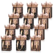Sacos de presente Tenare Mini Metallic Paper Bag Bulk 12 unidades