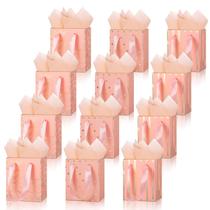 Sacos de presente Tenare Mini saco de papel metálico a granel com lenço de papel 12 unidades