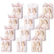 Sacos de presente Tenare Small Mini Metallic Paper 12 unidades de rosa branca Sacos de presente Tenare Small Mini Metallic Paper 12 unidades de rosa branca