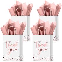 Sacos de presente Tinlade Thank You, 30 unidades com papel de seda, ouro rosa