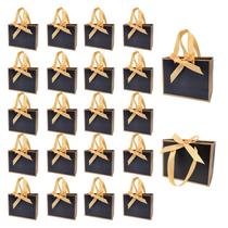 Sacos de presente TKSBAG, pacote com 100, preto, ouro, pequenos, 16x8x13 cm