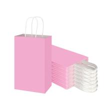Sacos de presente Toovip Light Pink Kraft Paper 13,3 x 8,3 x 21 cm, pacote com 50 Sacos de presente Toovip Light Pink Kraft Paper 13,3 x 8,3 x 21 cm, pacote com 50